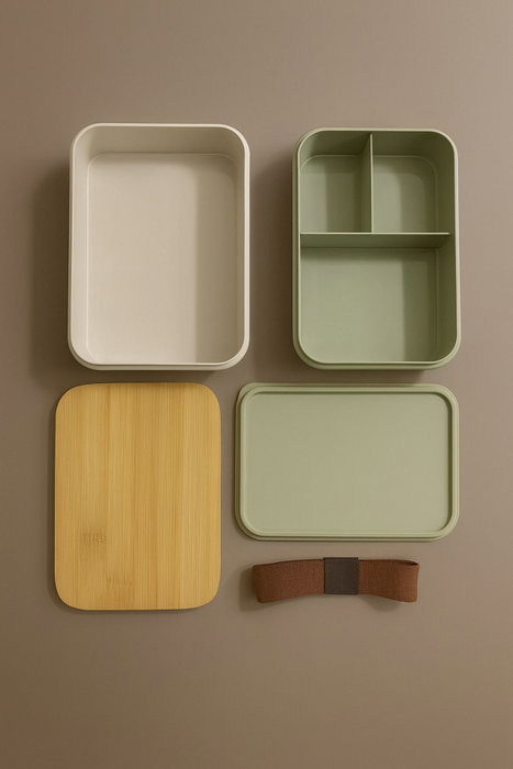 Hermia Set de Cajas de Almuerzo de 2 Piezas Verde y Amarillo